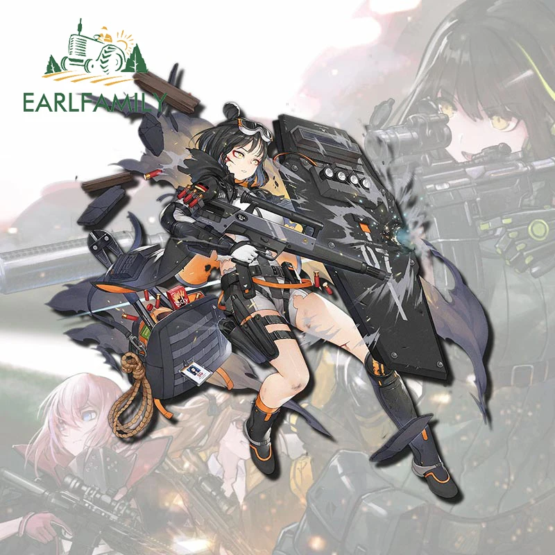 EARLFAMILY 13 cm x 12,4 cm für Mädchen Frontline-Autoaufkleber, Anime, wasserfest, kratzfest, Autotürschutz, Windschutzscheibe