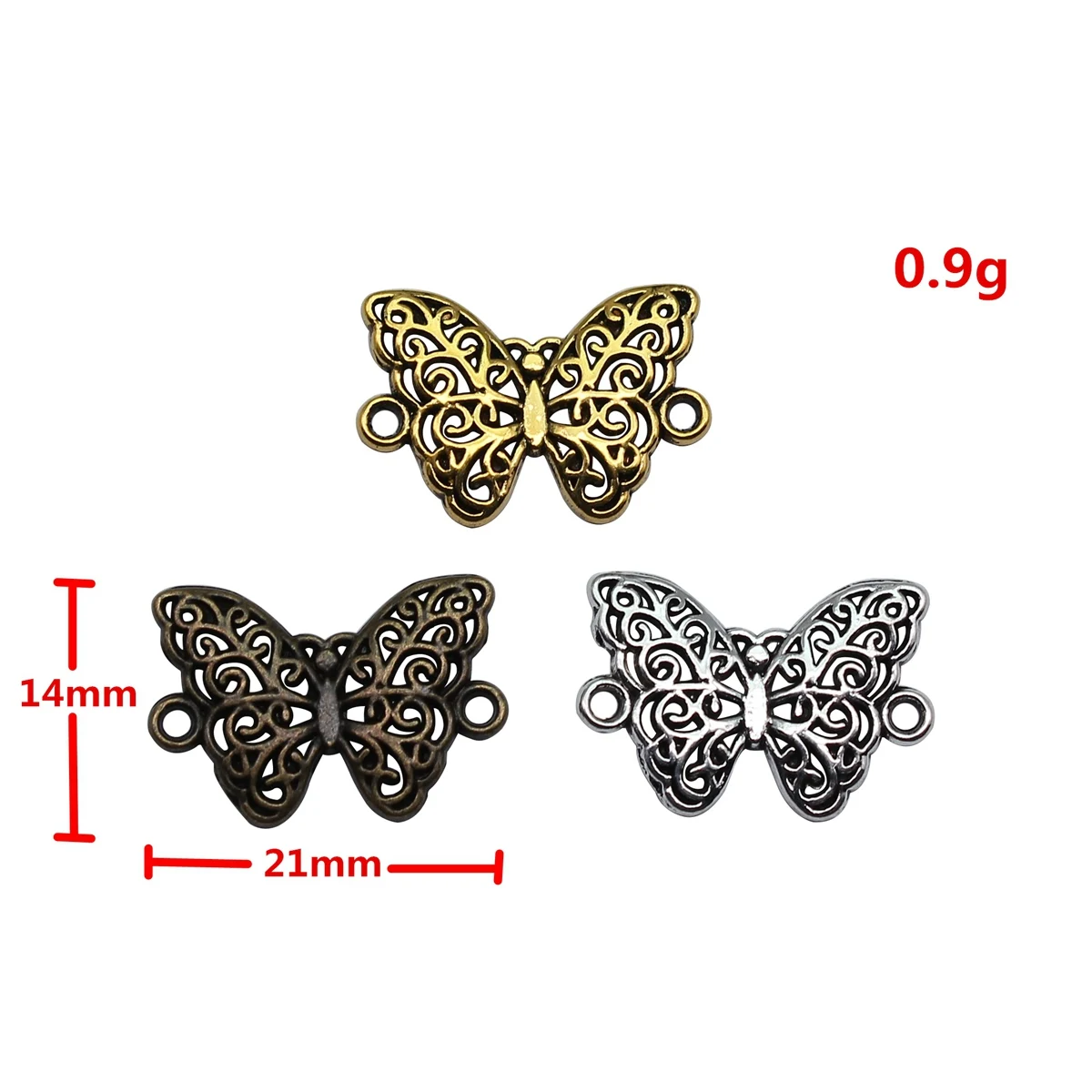 WYSIWYG 10pcs 3 Colors 14x21mm Butterfly Connector Charms For Jewelry Making Jewelry Accessories