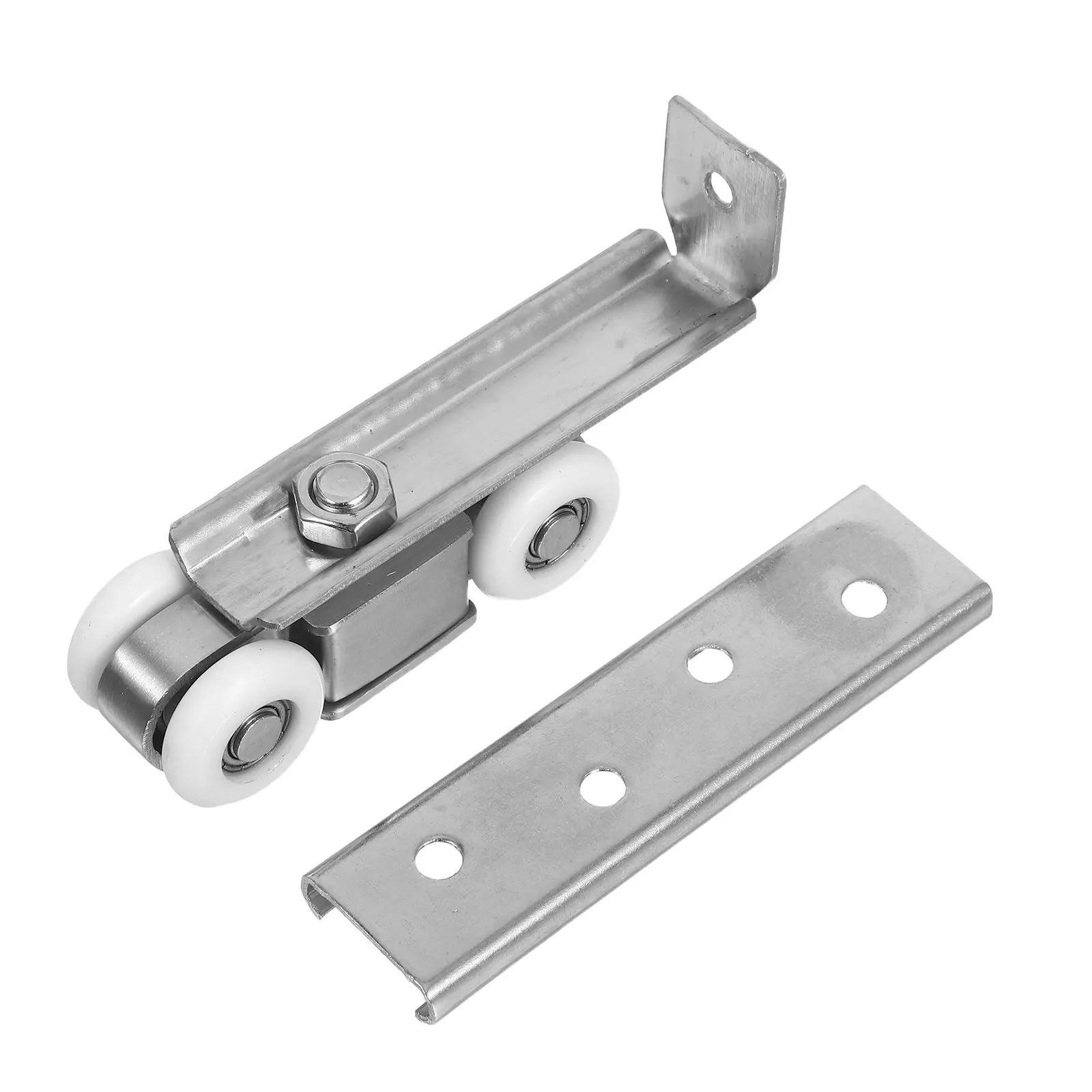 Heavy Duty Stainless Steel Sliding Door Hanging Pulley with Nylon Wheels for Quiet Smooth Glide on Track Kitchen Wardrobe