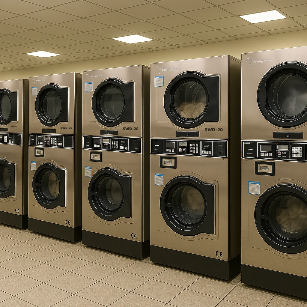 Commercial Fontload Washer and Dryer Mesin Cuci Koin Dang Pengering Komersial