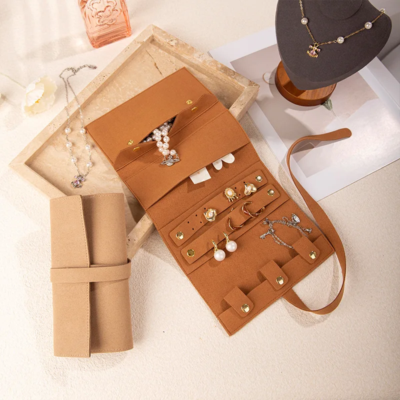 

Foldable Jewelry Storage Organizer High-Quality Jewelry Case Roll Bag Portable Jewelry Organizer Foldable For Home Organization