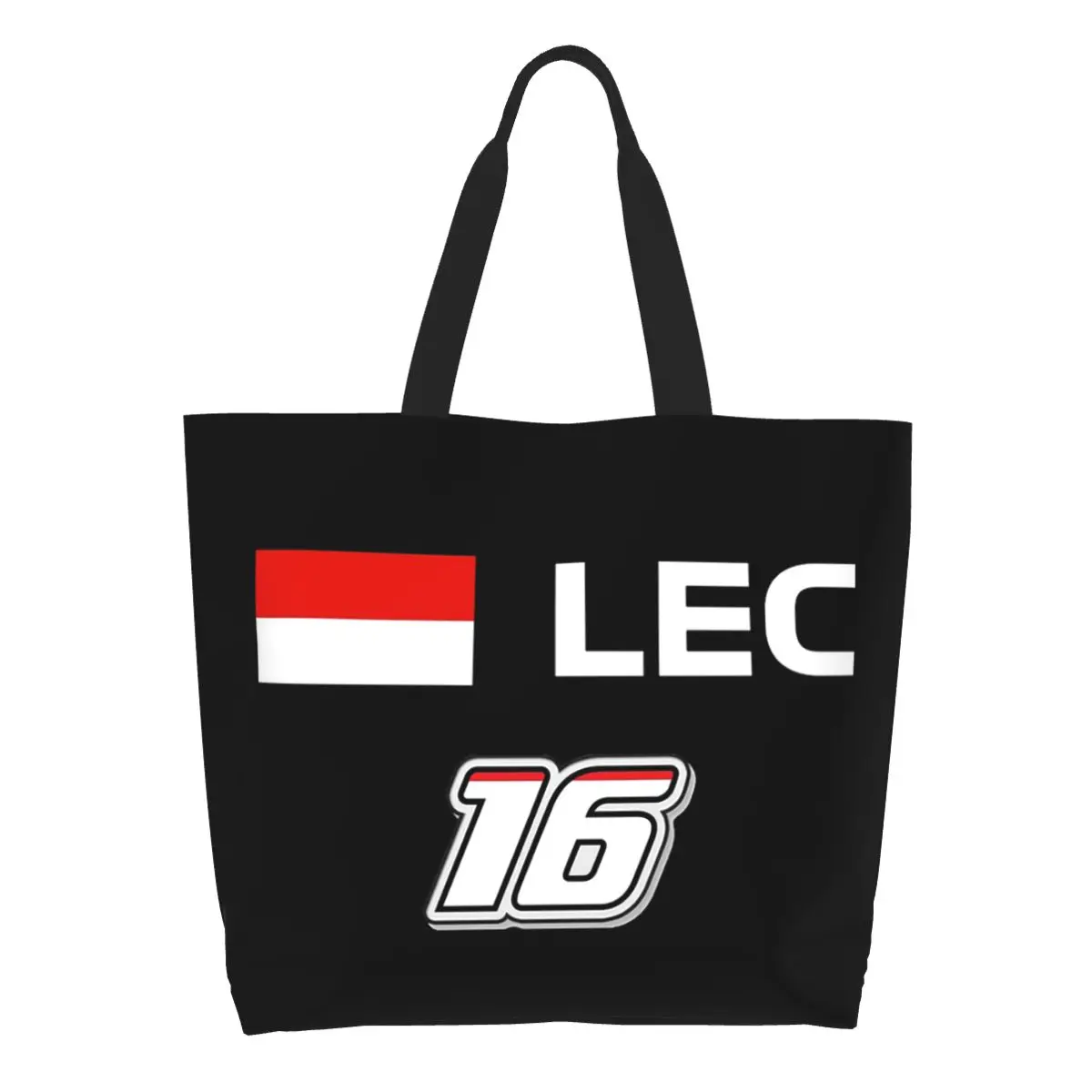Charles Leclerc 16 Racing Car Shopping Tote Bag Canvas Large Capacity Shoulder Bags Shopper Grocery Handbag for Women