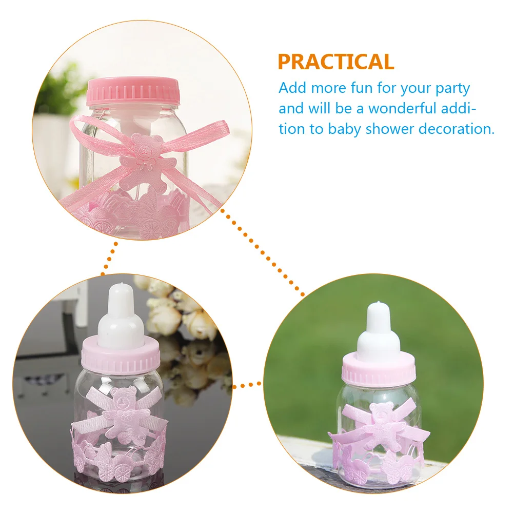 

24 Pcs Cute Bottle Candy Boxes for Shower Favors Party Treats Bow Knot Box Birthday Wedding