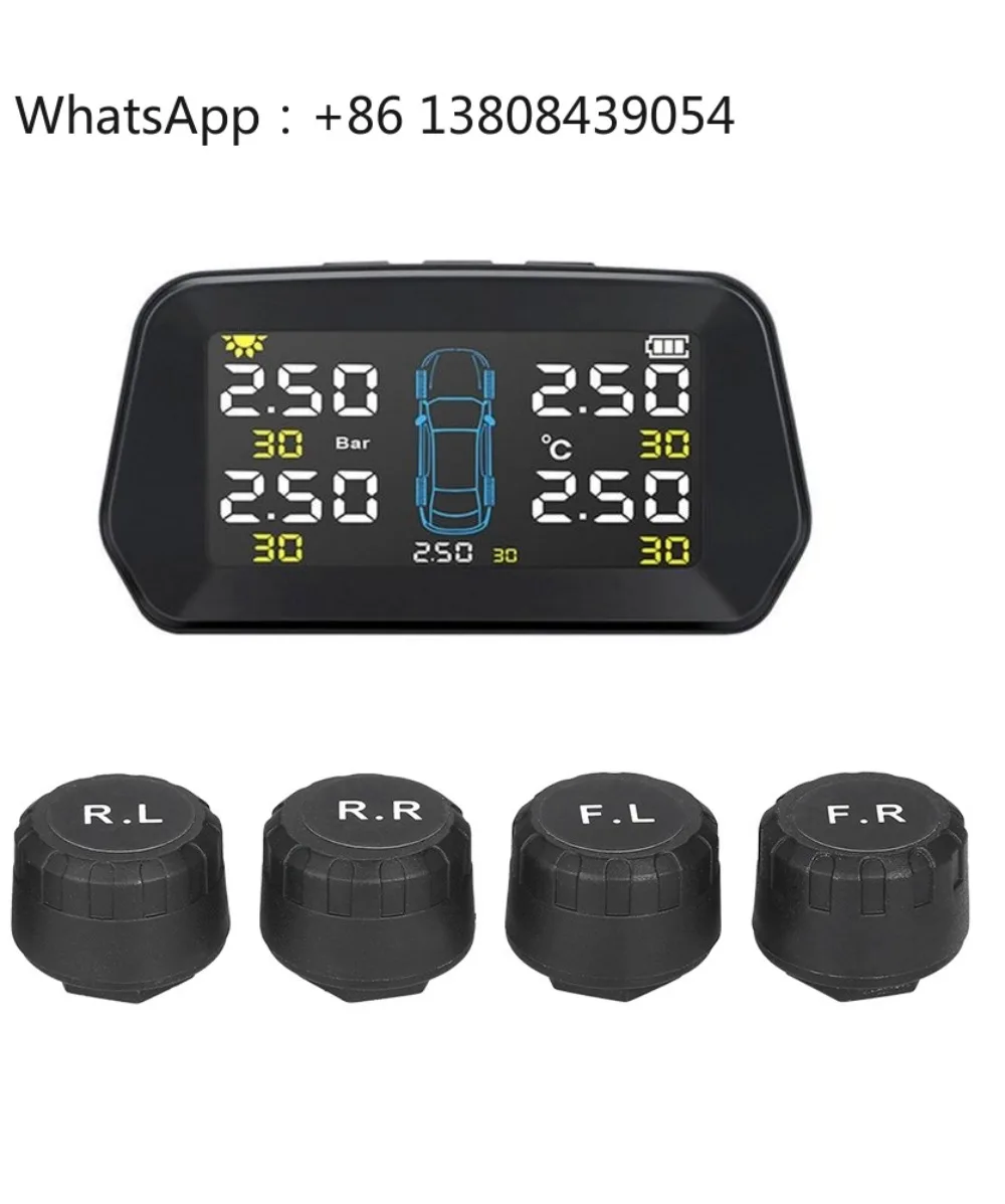 

Car TPMS Tire Pressure Monitoring System Solar Charging HD Digital LCD Display Auto Alarms Wireless External Sensors TPMS 6bar