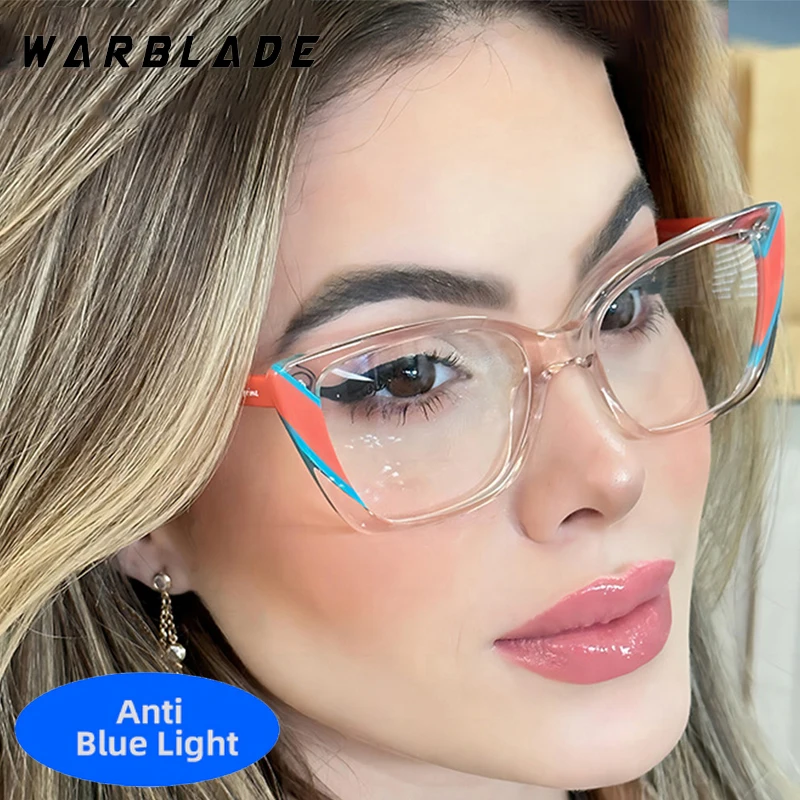

Fashion TR90 Big Frame Cat Eye Eye Protection Optical Eyewear Brand Design Computer Reading Women Men Anti-Blue Light Glasses
