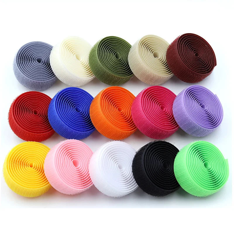 5M Colorful Hook-and-Loop fastener self-adhesive No Adhesive Fastener Tape Nylon Magic Tape Cable Ties DIY Sewing Garment Bags