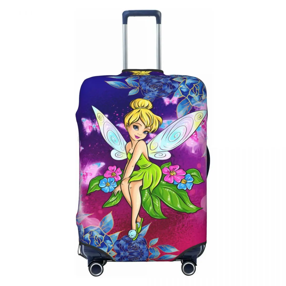 

Custom Cute Tinkerbell Fairy Hot Cartoon Luggage Cover Protector Dust Proof Movies Travel Suitcase Covers