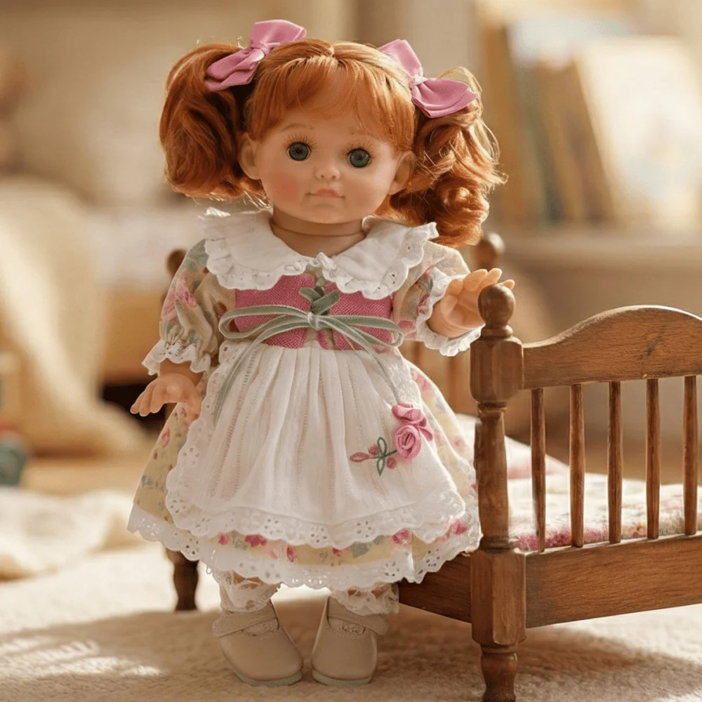 

Rebirth Doll Cloveray New 12-inch Soft Vinyl Retro Pastoral Floral Lace Dress Lifelike Newborn Doll Girl Birthday Gift