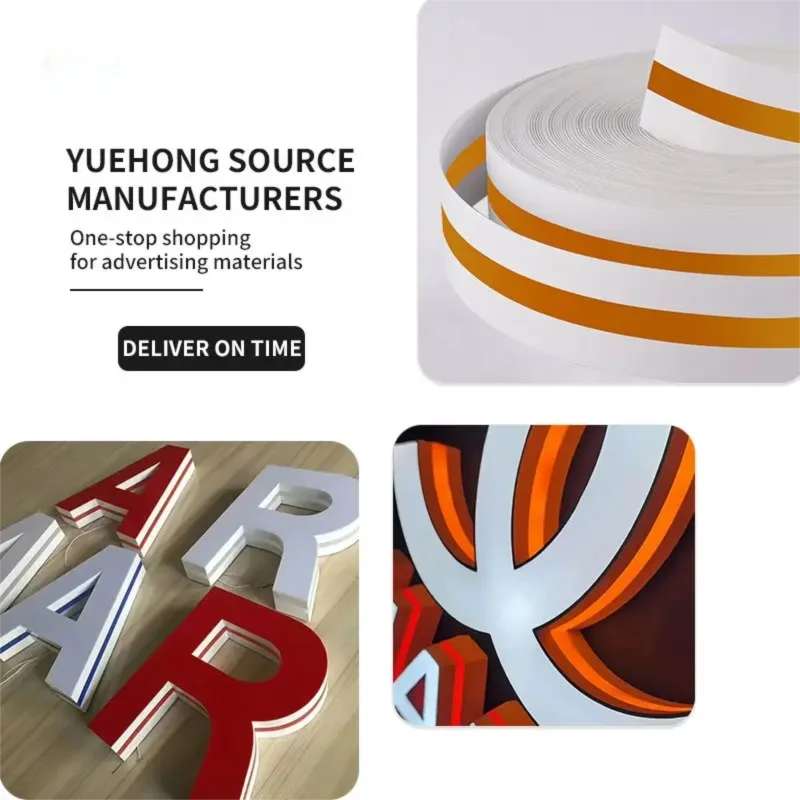 사이드 라이트 3D 채널 문자 코일, ABS 플라스틱 트림 캡 광고, 발광 문자 제작, 고분자 소재, 미니 사인