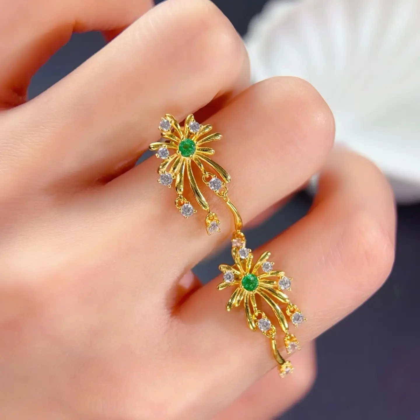 925 Silver Natural Emerald Stud Earrings with Certificate 3mm Genuine Emerald Jewelry  Silver Earrings for Women