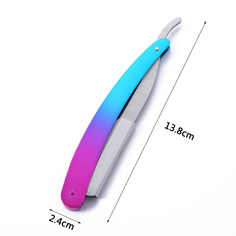1 stücke Bunte Professional Hand Rasierer Gerade Rand Edelstahl Sharp Barber Razor Folding Rasieren Bart Cutter