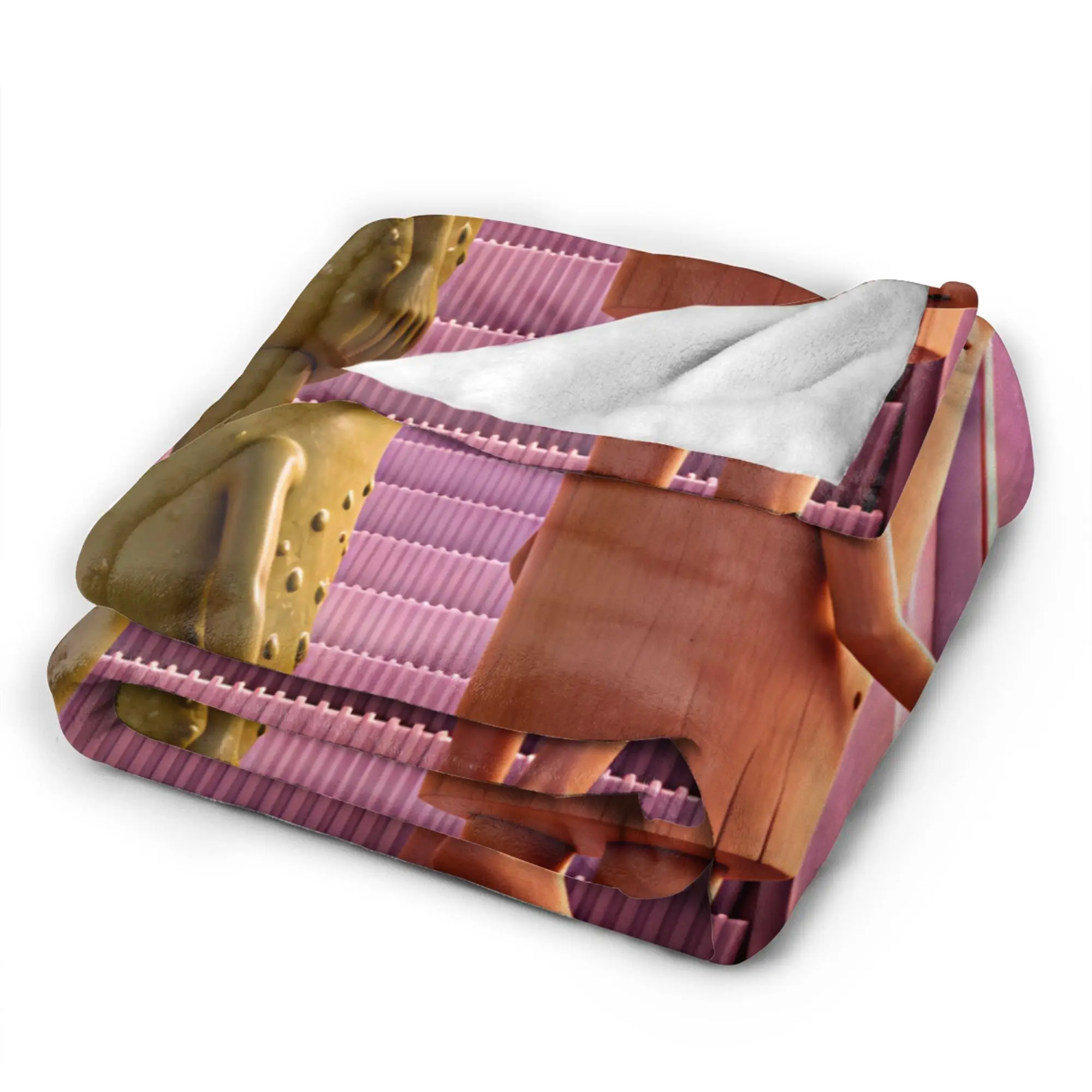 Tung Tung Sahur Pickle Heaven Rainbow Meme Blanket Spring Warm Soft Throw Blanket For Kids Bedroom Flannel Bedspread Bed Cover