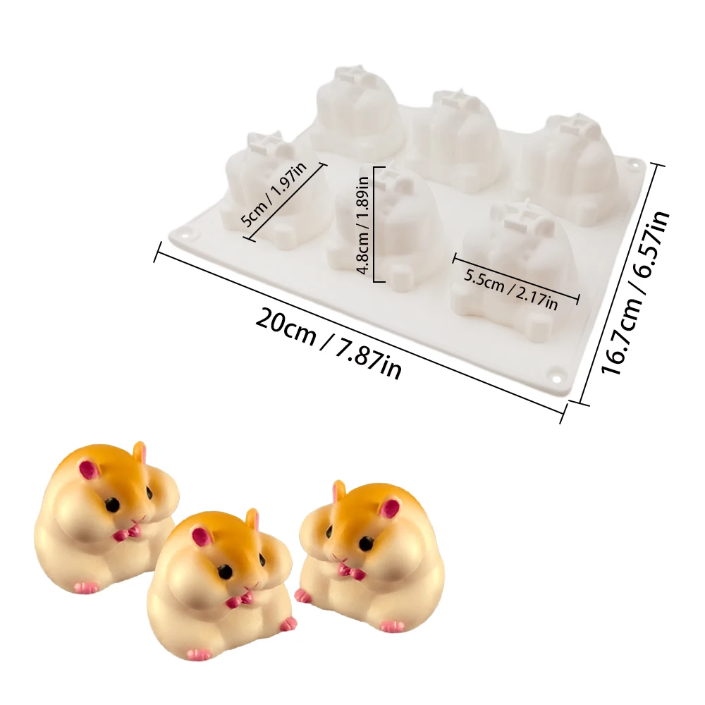 Hamster Silicone Cake Mold Mouse Shape Mousse Mould Cute Hamster Candle Mold Baking Cake Decoration Tools Kitchen Accessories