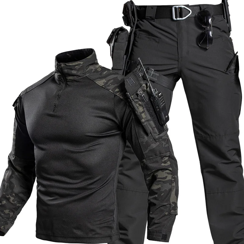 2026 Herren US Militär Tarnanzug Froschanzug Langarm Taktisches Zweiteiler-Set Schnelltrocknend Atmungsaktiv Outdoor-Training Kampfuniform Großhandel – Detail 7