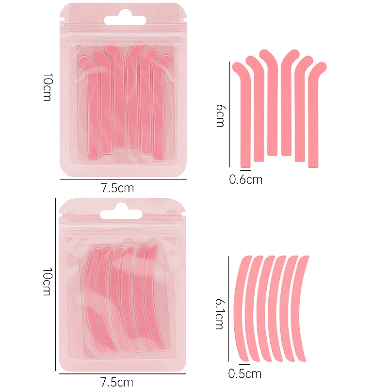 6 Pcs Eyelash Lifting Silicone Stripe Reusable Eye Lashes Lifting Curler Pad Perm Ribbon Lash Extension Supplies Makeup Tools