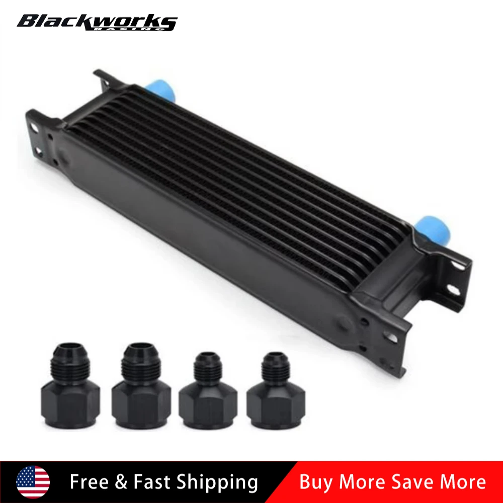 

10-рядный комплект алюминиевого масляного радиатора двигателя 10AN с адаптером 6AN 8AN
