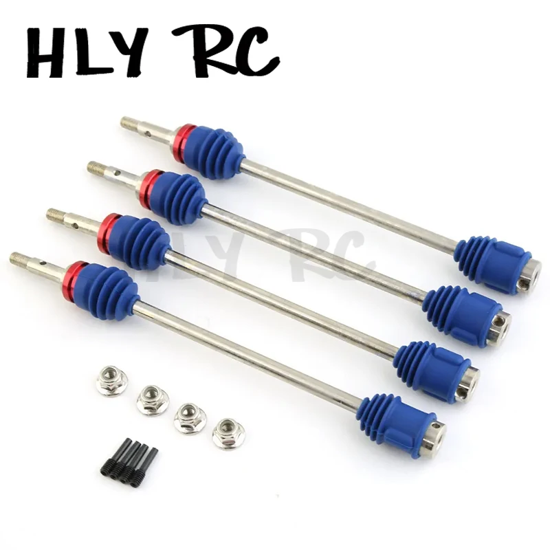 4pcs Metal Steel Front and Rear Driveshaft CVD Drive Shaft 5451R for 1/10 Traxxas E-Revo/E-Maxx/T-Maxx/Revo RC Car Upgrade Parts