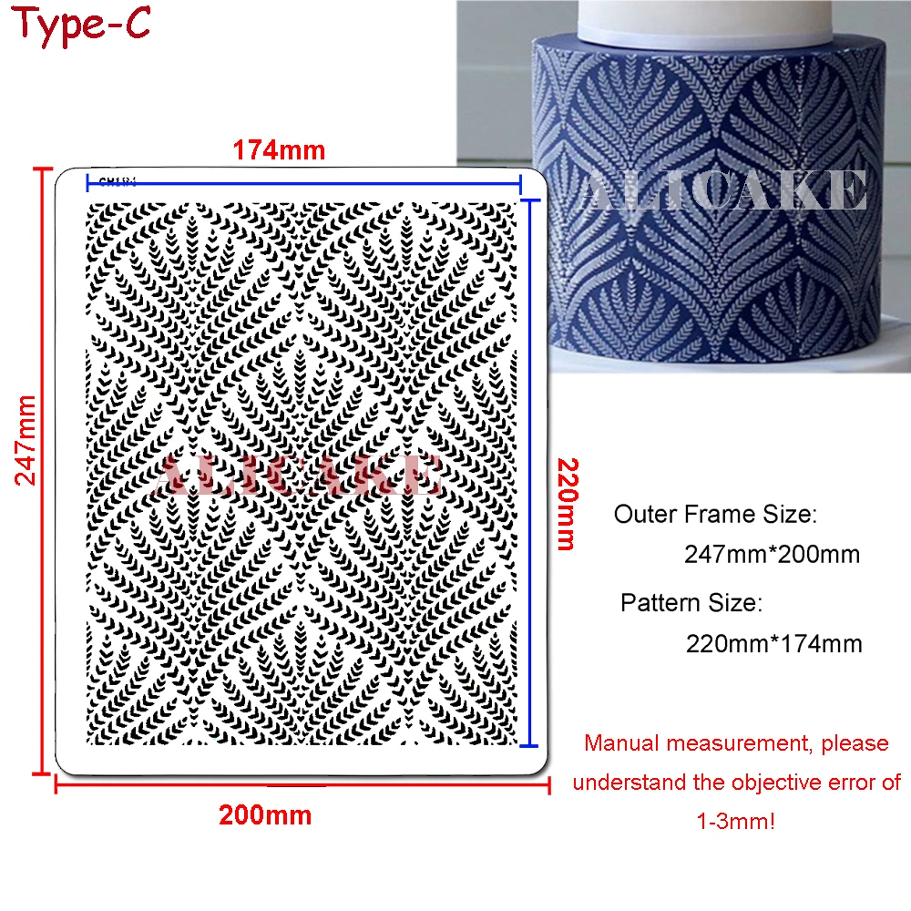 Cake Stencils Feather Shape Fondant Decorating Tools