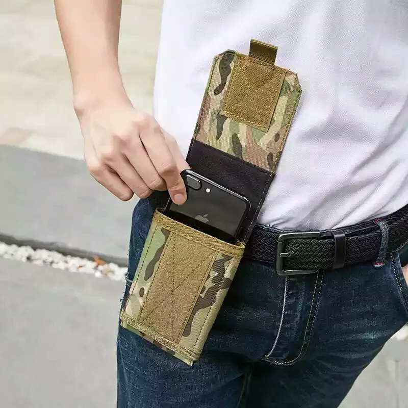 Outdoor Camouflage Bag Tactical Military Mobile Phone Bag Sports Belt Cover Waterproof Nylon Sport