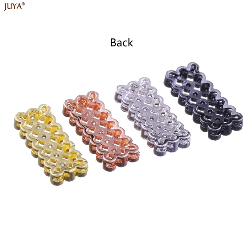 Supplies For Jewelry Copper Zircon Square Charms For Bracelets Necklaces Diy Micro Pave Connectors Bijoux Jewelry Berloques