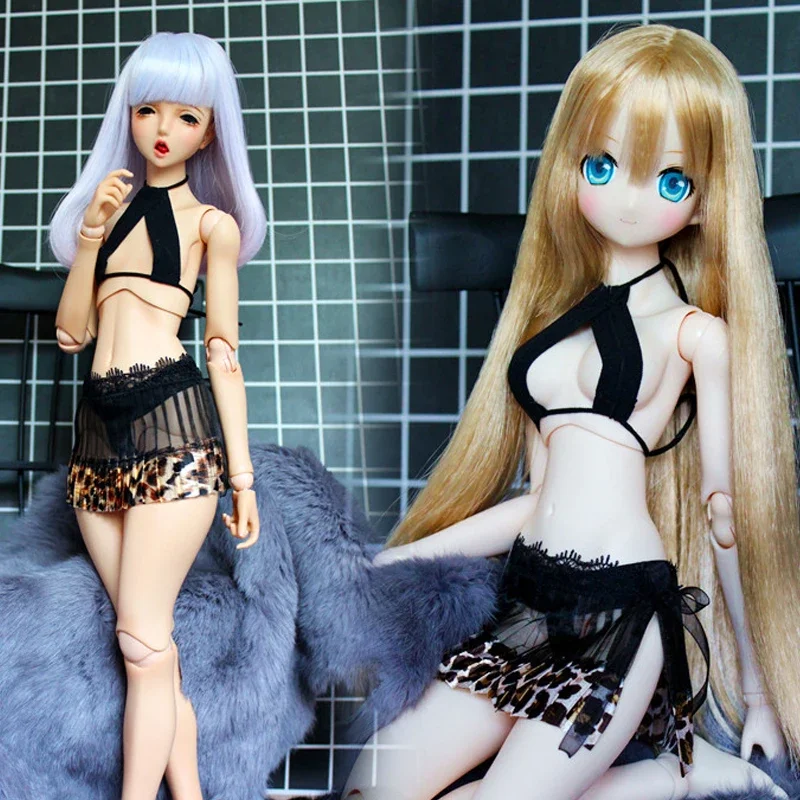 

D04-A330 children handmade toy 1/3 1/4 MSD Doll BJD/SD GSC doll Tri-color leopard print swimsuit half through lingerie 3pcs/set