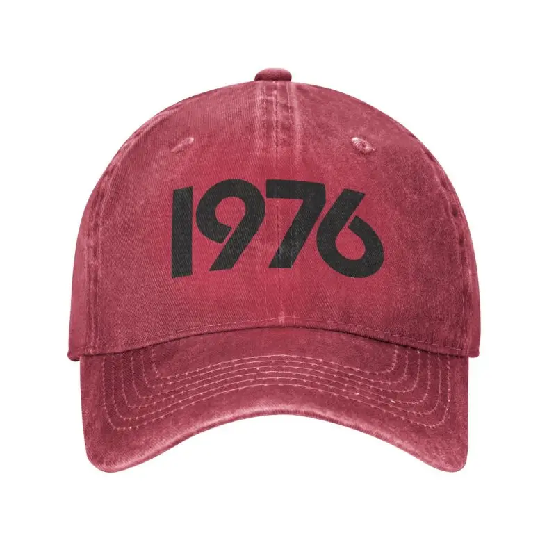 Custom Punk Unisex Cotton Vintage Born In 1976 Original Birthday Gift Baseball Cap Adult Adjustable Dad Hat for Men Women Sports