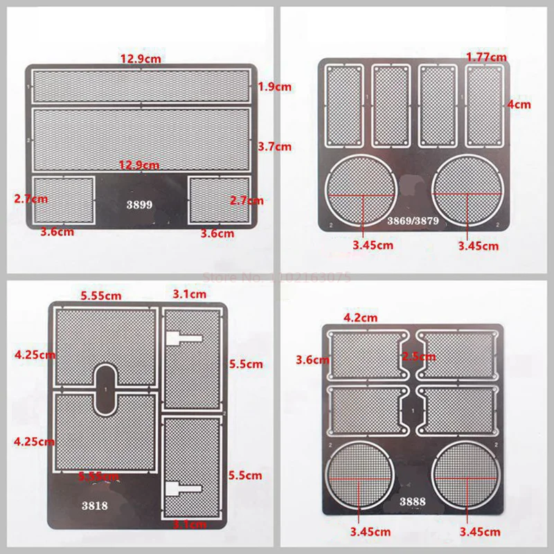Henglong Tiger Black Panther G Cheetah Tiger King 99A Tank Metal Protective Plate Explosion Proof Mesh Etched Sheet Steel Mesh