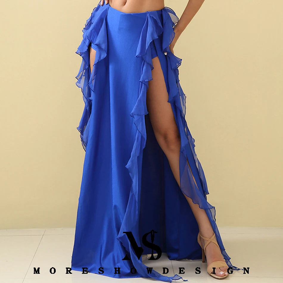 Gonna a fessura per danza del ventre per donna Abito da ballo 96 cm Accessori per prestazioni Gonna per performance sul palco di abbigliamento da ballo sexy