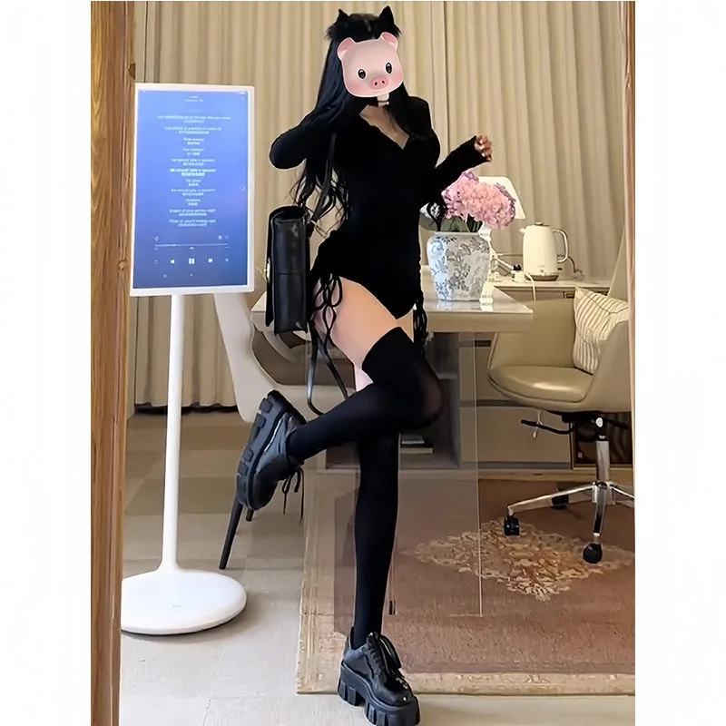 Costume une pièce Sexy au Design américain pour femmes, taille haute, pantalon ort, Long, sweat à capuche, pur désir, automne Faion