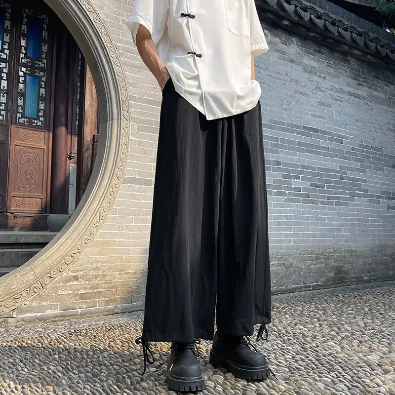 Dünne Sommer Lose Männliche Geerntete Hosen Günstige Trend Verkauf Original Kleidung Designer Xxxl Einfarbig männer Casual Breite bein Hosen