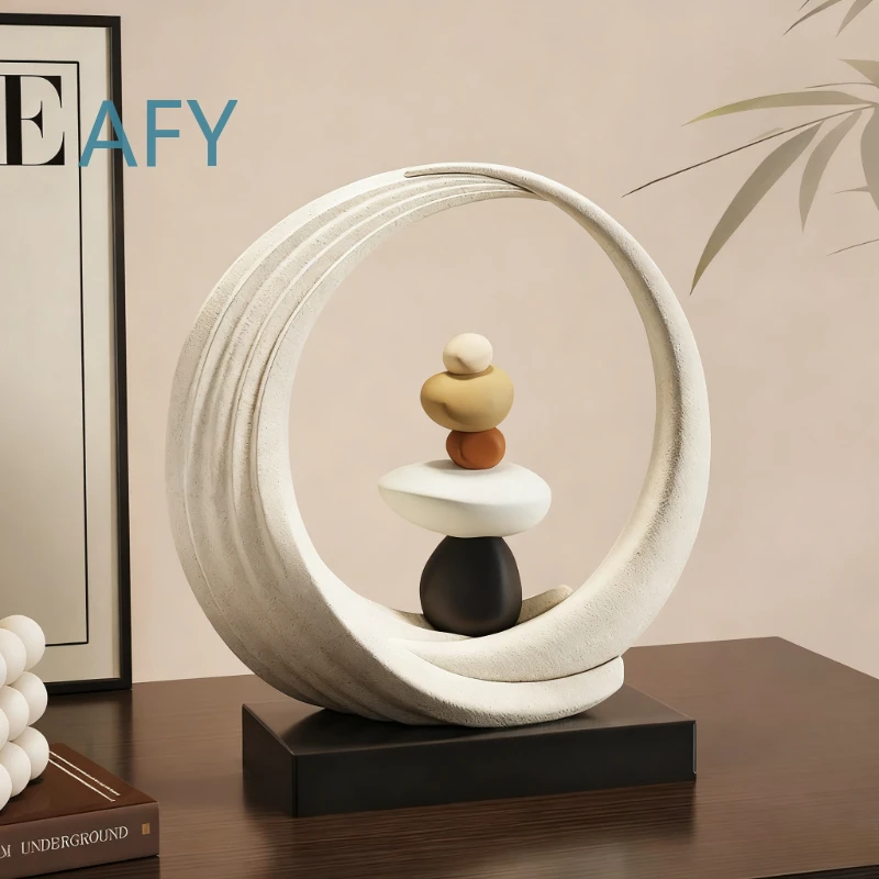 Luxury Modern Simple Figurines Ornaments for Living Room Study Office Desk Sculptures for Wine Cabinet Figurine Creative