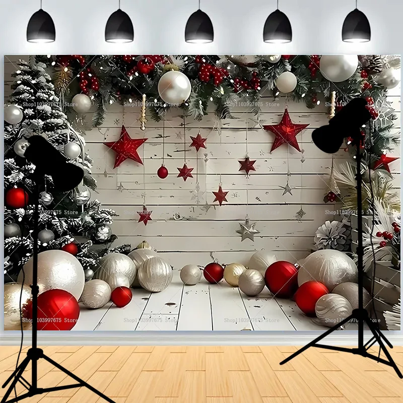 Winter Merry Christmas Festive Windows Photography Background Snowflakes Birthday Party New Year Studio Backdrops QW-01