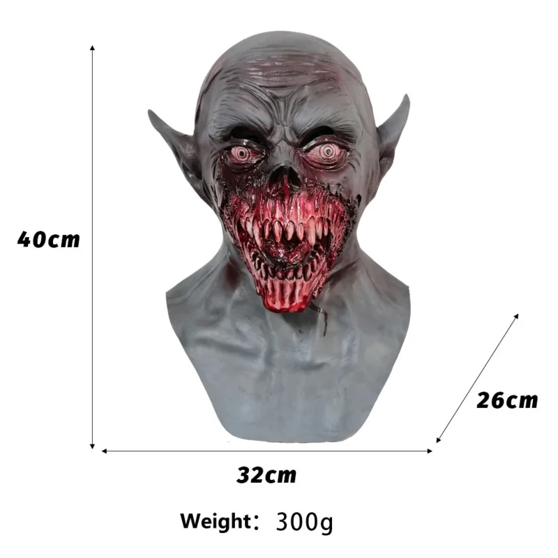 Maschera da vampiro spaventoso Dracula mostro copricapo Halloween Monster Party Decor Horror Demon biochimico Zombie Costume puntelli Cosplay