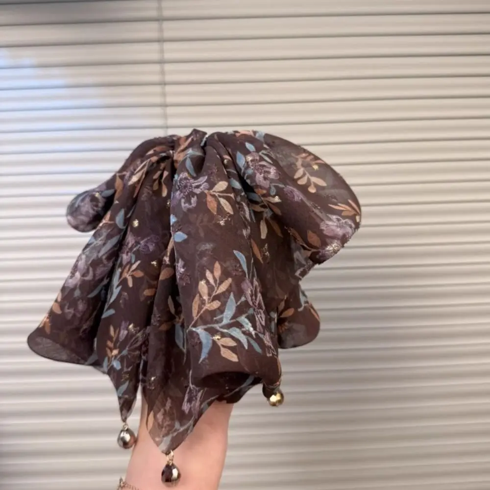 

Fashion French Style Chiffon Hair Claw Sweet Large Bow Shark Clip Elegant Flower Women Hair Grab Clip Hair Accessory