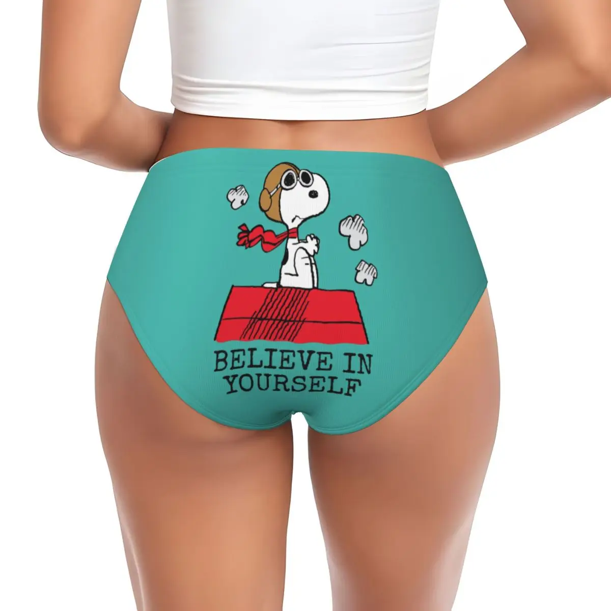 Custom Womens Snoopy The Flying Ace Panties Breathable Dog Briefs Underwear