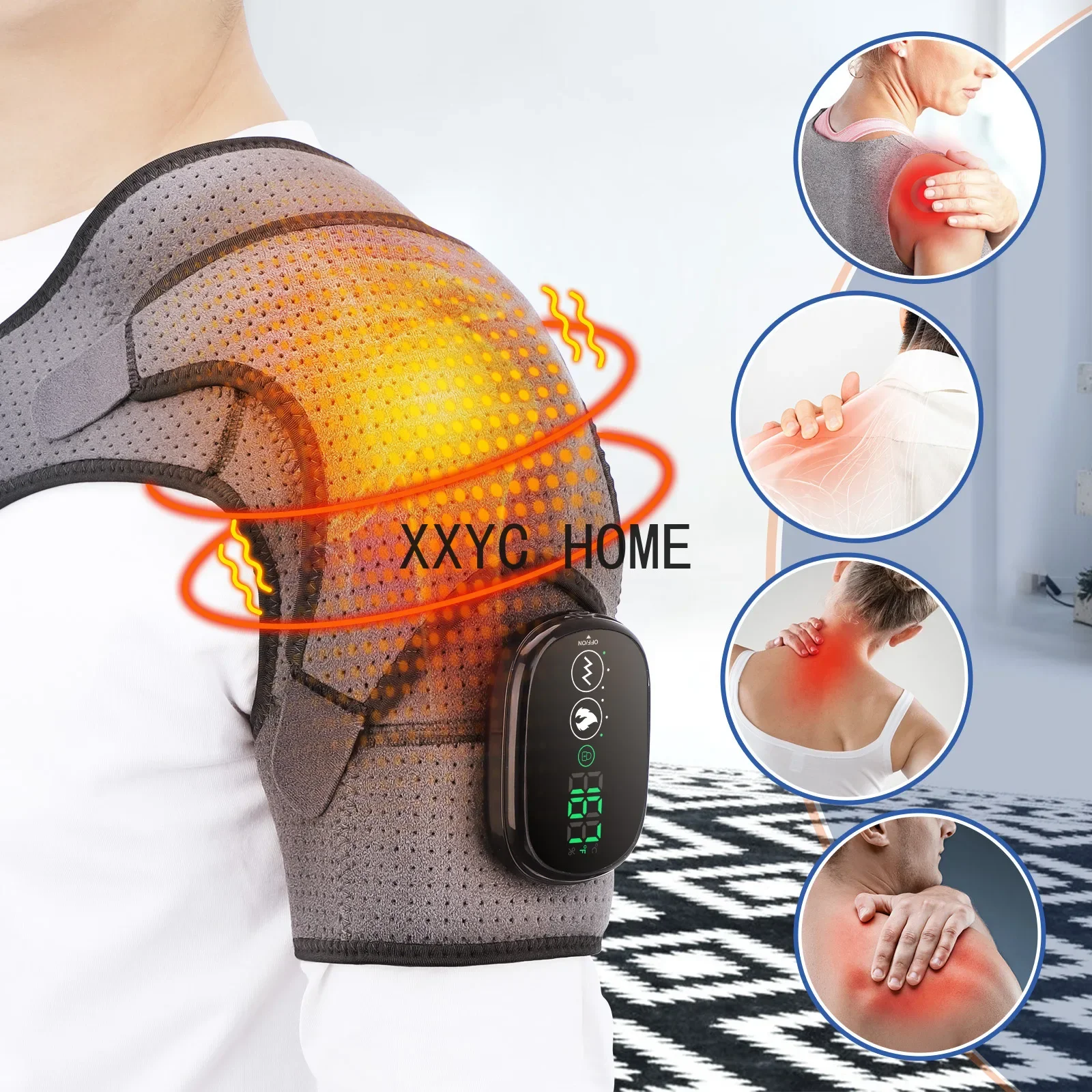 

Heating Shoulder Pad Rechargeable Shoulder and Neck Joint Elderly Hot Compress Physiotherapy