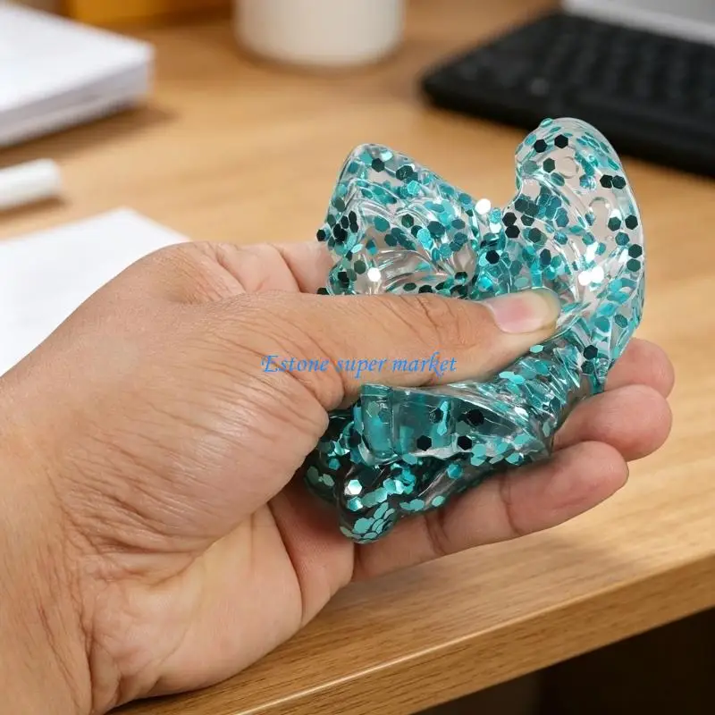 090B Glittering Moldable Squeeze Toy For Adults Children 120g Portable TPR Slow Spring Back Design
