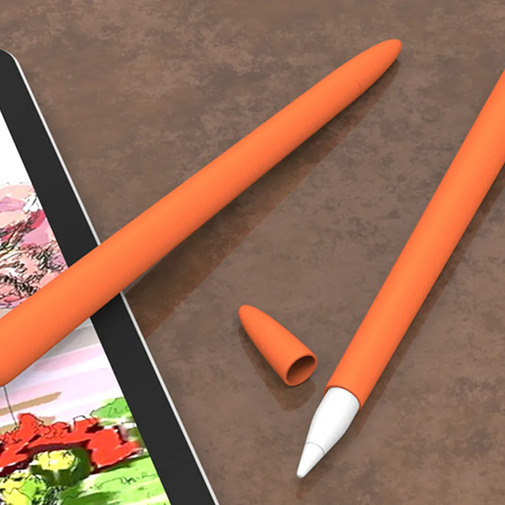 

Carrot Silicone Stylus Protective Cover Sleeve Ergonomic Grip Holder for Pencil 2 Orange Anti Slip Silicone Stylus Grip