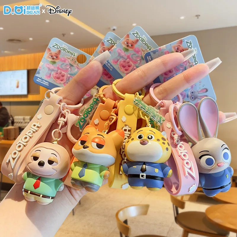 

Anime Zootopia Action Fgures Officer Rabbit Nick Wilde Doll Model Car Keychain Cute Cartoon Keyrings Student Bag Pendant Toys