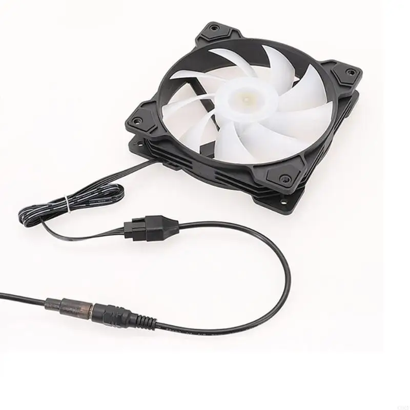 C90F Baru DC5521 Adaptor Daya Ke 12V Jalur Sasis Komputer 5.5X2.1Mm Ke 4pin Kabel Konverter Kipas Sasis