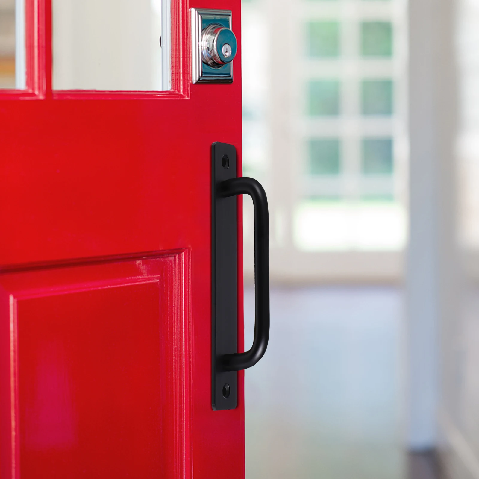 

Sliding Barn Handle Black Recessed Wood Door Pull Furniture Hardwares Smooth Rustproof Easy Install Closet Pantry Attic