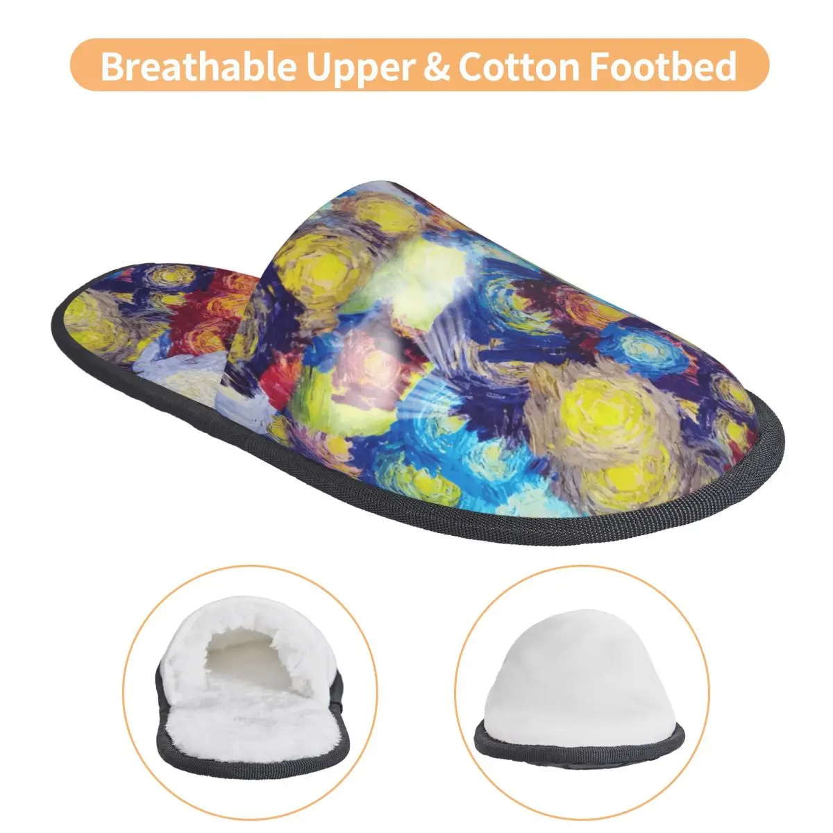 Custom Starry Night Van Gogh Guest Slippers for Bedroom Women House Slipper