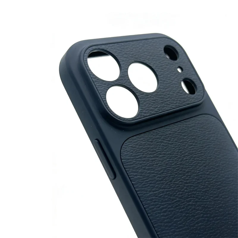 Funda de cuero personalizable con iniciales doradas o plateadas para iPhone 15 14 13 17 Pro Max 14 16 Plus 17 Air, protección de lente de lujo 3