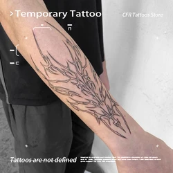Fake Tatto Dark Skull Mechanical Herbal Juice Tattoo Sticker Sexy Hotwife Half Arm Abdomen Waterproof Temporary Tattoos Man Punk
