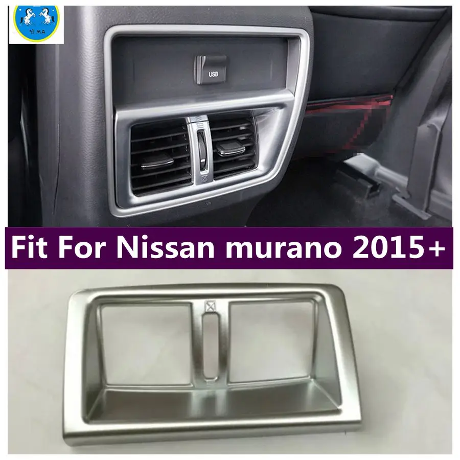 

Armrest Box Rear Seat Air Conditioning AC Vent Outlet Decoration Frame Cover Trim Fit For Nissan Murano 2015 - 2018 Accessories