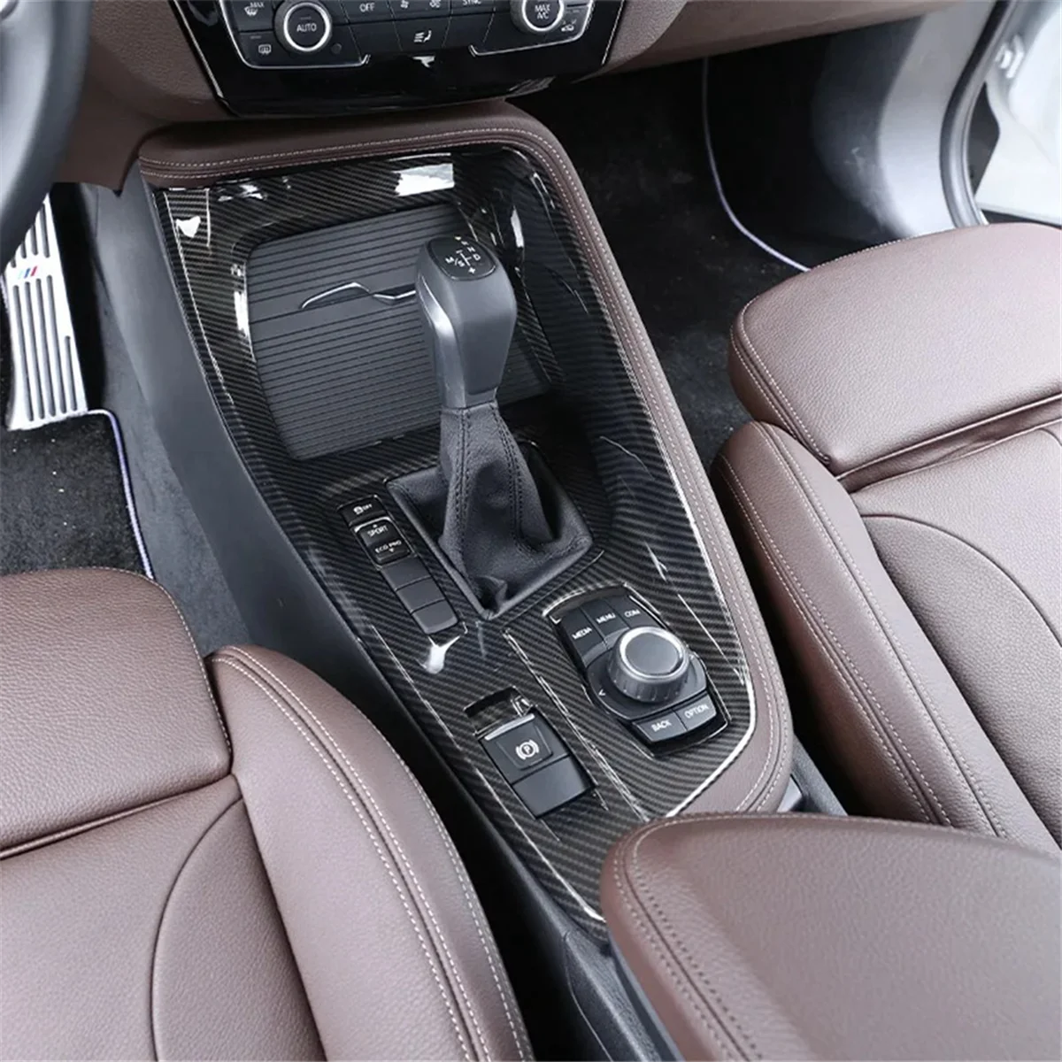 

MBX-tCenter консоль мультимедийная панель накладка аксессуары для BMW X1 F48 2016-2021 левый руль ABS Carbon