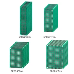 20PCS Single Sided PCB Board 2*8CM 3*7CM 4*6CM 5*7CM Each 5pcs Green PCB Board Prototype Circuit Board for Arduino DIY Kit