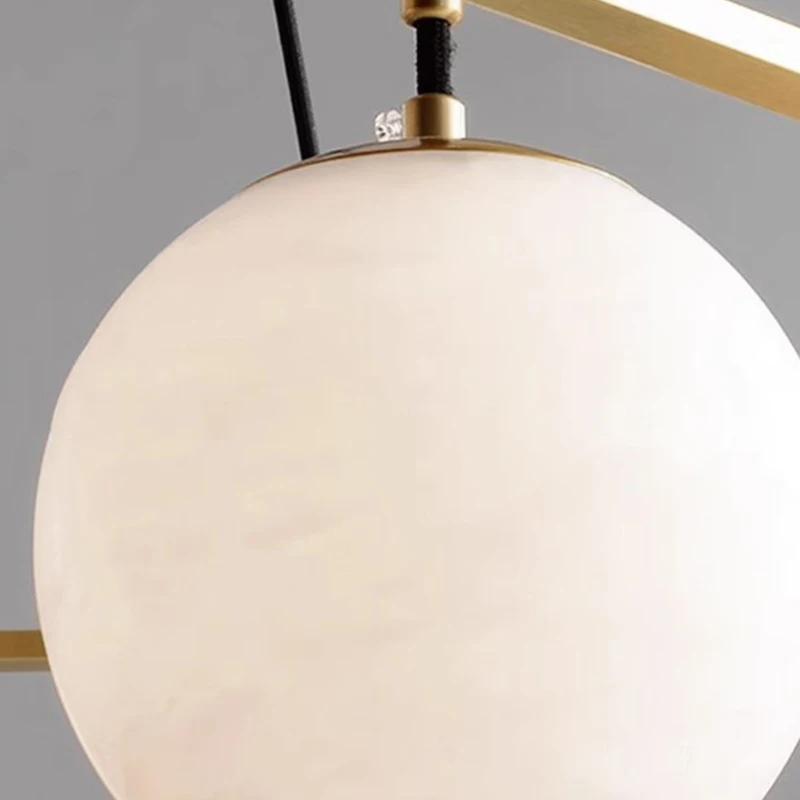 الشمال غرفة المعيشة جولة النحاس الفن الثريا الحديثة فندق دراسة غرفة الطعام الرخام قلادة الخفيفة #4