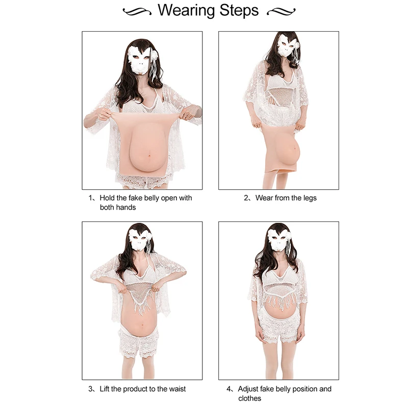 EYUNG 8th Simulation Pregnant Belly Silicone Fake Pregnant Actor Performance Maternity Clothes Cosplay Props Fake Belly 9 Months