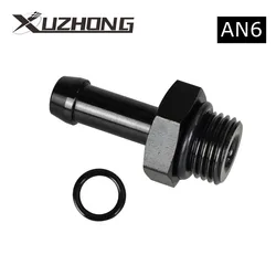 AN6 Fuel Line Adapter Male to 5/16 Hose Barb Fitting 6AN O-ring Seal Boss Connector ORB Washer Black Anodized TF-1096 5/16''